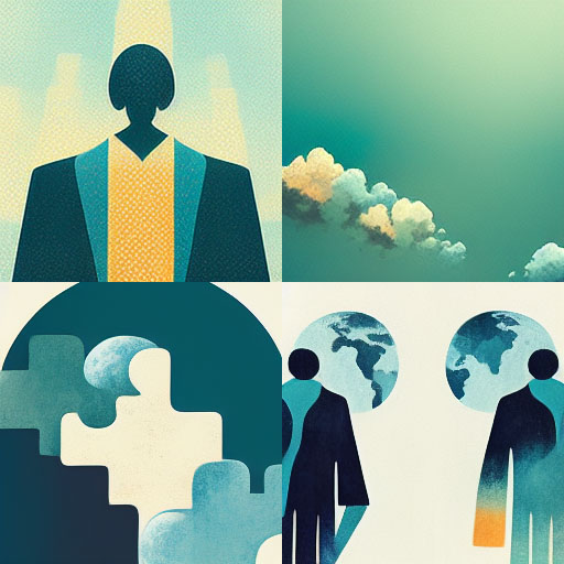 Another set of AI-generated images depicting LinkedIn's vision statement