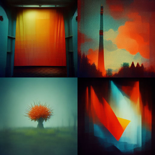 AI-generated images for a nonsense text prompt