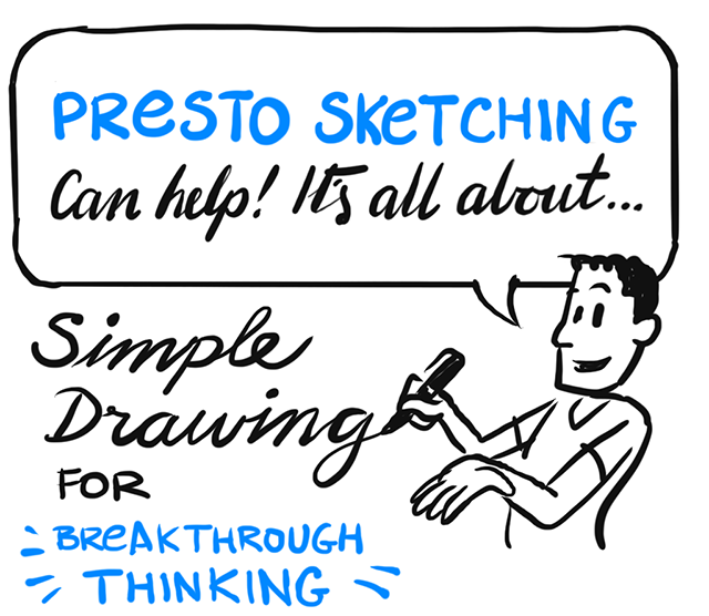 Presto Sketching can help! It's all about simple drawing for beakthrough thinking!